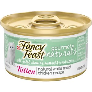 Fancy Feast Gourmet Naturals White Meat Chicken Recipe Grain-Free Pate Kitten Canned Cat Food