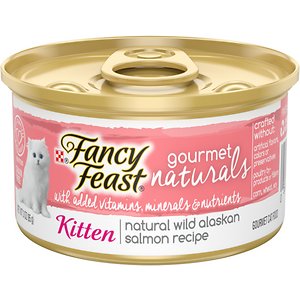 Fancy Feast Gourmet Naturals Natural Wild Alaskan Salmon Recipe Grain-Free Pate Kitten Canned Cat Food