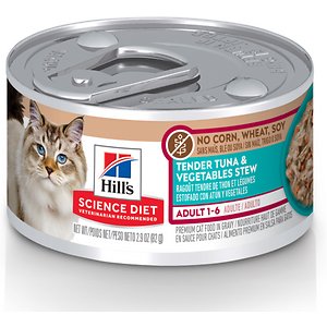 Hill's Science Diet Adult 1-6 Tender Tuna & Vegetables Stew Canned Cat Food