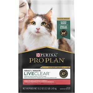 Purina Pro Plan LiveClear Sensitive Skin & Stomach Turkey & Oatmeal Formula Dry Cat Food 