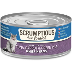 Scrumptious From Scratch Tuna Dinner In Gravy with Carrots & Green Peas Canned Cat Food Scrumptious From Scratch Tuna Dinner In Gravy with Carrots & Green Peas Canned Cat Food