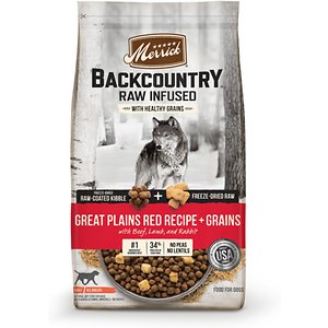 Merrick Backcountry Raw Infused Dry Dog Food Great Plains Red Recipe With Healthy Grains