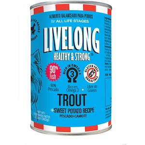 Livelong Healthy & Strong Trout & Sweet Potato Recipe Wet Dog Food