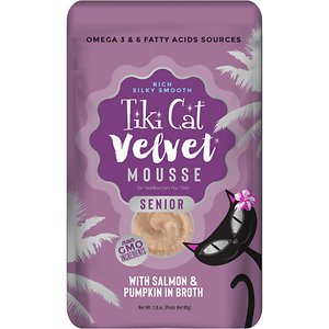 Tiki Cat Velvet Mousse Salmon & Pumpkin in Broth Senior Wet Cat Food