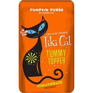 Tiki Cat Tummy Topper Pumpkin Puree Wheatgrass Grain-Free Wet Cat Food Topper