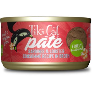 Tiki Cat Pate Sardine & Lobster Consommé Recipe in Broth Wet Cat Food