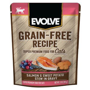 Evolve Salmon & Sweet Potato Stew in Gravy Grain-Free Wet Pouch Cat Food
