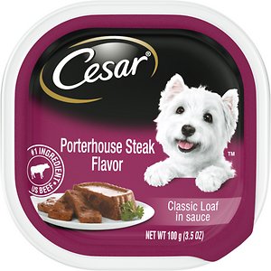 Cesar Classic Loaf in Sauce Porterhouse Steak Flavor Dog Food Trays