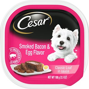 Image of Cesar Classic Loaf in Sauce Smoked Bacon & Egg Flavor Dog Food Trays