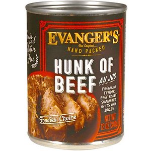 Evanger's Grain-Free Hand Packed Hunk of Beef Canned Dog Food