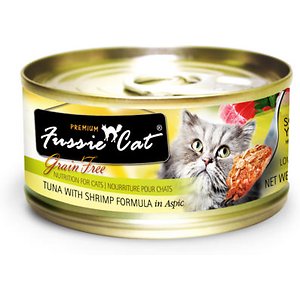 Fussie Cat Premium Tuna with Shrimp Formula in Aspic Grain-Free Canned Cat Food