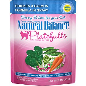 Image of Natural Balance Platefulls Chicken & Salmon Formula in Gravy Grain-Free Cat Food Pouches