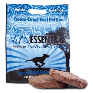 Vital Essentials Beef Entree Patties Grain-Free Freeze-Dried Raw Dog Food