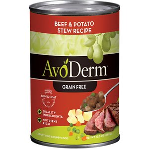 AvoDerm Natural Grain-Free Beef & Potato Stew Recipe Adult & Puppy Canned Dog Food