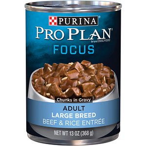 Purina Pro Plan Focus Adult Large Breed Beef & Rice Entree Chunks in Gravy Canned Dog Food