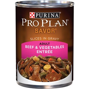 Purina Pro Plan Savor Adult Beef & Vegetables Entree Slices in Gravy Canned Dog Food