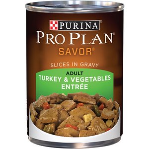 Purina Pro Plan Savor Adult Turkey & Vegetables Entree Slices in Gravy Canned Dog Food