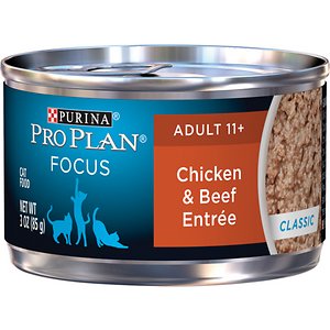 Purina Pro Plan Focus Adult 11+ Classic Chicken & Beef Entree Canned Cat Food