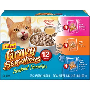 Friskies Gravy Sensations Seafood Favorites Wet Cat Food Pouches
