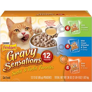 Friskies Gravy Sensations Surfin' & Turfin' Favorites Wet Cat Food Pouches