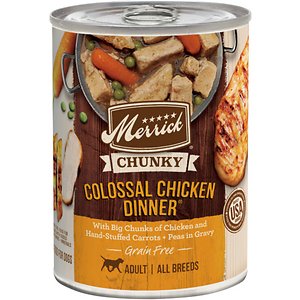 Merrick Chunky Grain Free Wet Dog Food Colossal Chicken Dinner