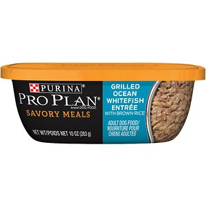 Purina Pro Plan Savory Meals Grilled Ocean Whitefish Entree with Brown Rice Wet Dog Food