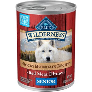 Blue Buffalo Wilderness Rocky Mountain Recipe Red Meat Dinner Senior Grain-Free Canned Dog Food