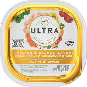 Nutro Ultra Grain-Free Chicken & Salmon Entree Pate with Toppers Adult Wet Dog Food Trays
