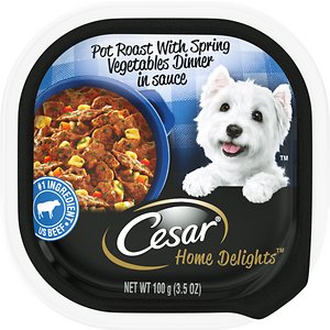 Cesar Home Delights Pot Roast with Spring Vegetables Dinner in Sauce Dog Food Trays