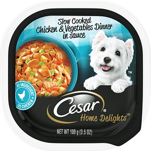Cesar Home Delights Slow Cooked Chicken & Vegetables Dinner in Sauce Dog Food Trays