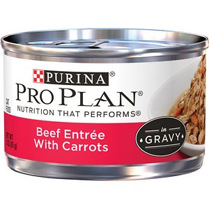 Image of Purina Pro Plan Beef Entree with Carrots in Gravy Canned Cat Food