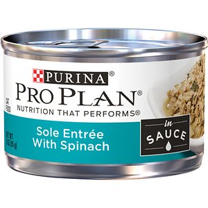 Image of Purina Pro Plan Savor Adult Sole Entrée with Spinach Braised in Sauce Canned Cat Food