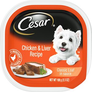 Cesar Classic Loaf in Sauce Chicken & Liver Recipe Dog Food Trays