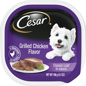 Cesar Classic Loaf in Sauce Grilled Chicken Flavor Dog Food Trays