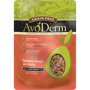 AvoDerm Natural Grain-Free Salmon Recipe in Gravy Cat Food Pouches
