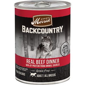 Merrick Backcountry Grain-Free 96% Real Beef Dinner Recipe Canned Dog Food