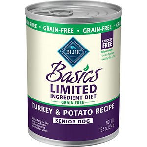 Blue Buffalo Basics Limited Ingredient Grain-Free Turkey & Potato Senior Canned Dog Food