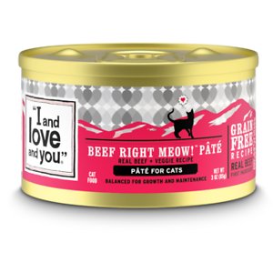 I and Love and You Beef Right Meow Pate Grain-Free Canned Cat Food