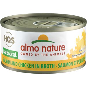 Almo Nature HQS Natural Salmon & Chicken in Broth Grain-Free Canned Cat Food