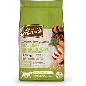 Merrick Classic Healthy Grains Dry Dog Food Real Lamb + Brown Rice Recipe with Ancient Grains