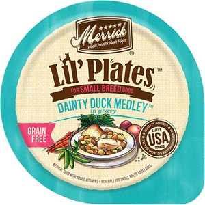 Image of Merrick Lil' Plates Grain Free Small Breed Wet Dog Food Dainty Duck Medley