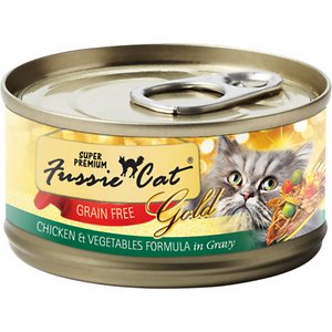 Fussie Cat Gold Chicken & Vegetables Formula in Gravy Grain-Free Wet Cat Food