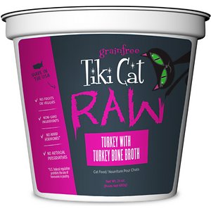 Tiki Cat Raw Turkey with Turkey Bone Broth Grain-Free Puree Frozen Cat Food
