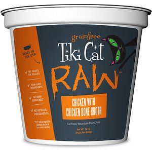 Tiki Cat Raw Chicken with Chicken Bone Broth Grain-Free Puree Frozen Cat Food