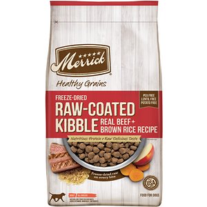 Merrick Healthy Grains Raw-Coated Kibble Real Beef + Brown Rice Recipe Freeze-Dried Dry Dog Food