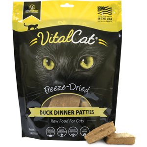 Vital Essentials Duck Dinner Patties Grain-Free Limited Ingredient Freeze-Dried Cat Food