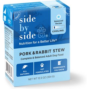Side By Side Cooling Complete & Balanced Pork & Rabbit Stew Wet Dog Food