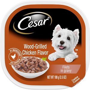 Cesar Wood-Grilled Chicken Flavor Filets in Gravy Wet Dog Food