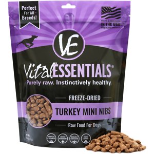 Vital Essentials Turkey Mini Nibs Grain-Free Freeze-Dried Dog Food