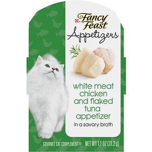 Fancy Feast Appetizers Grain-Free White Meat Chicken & Flaked Tuna Appetizer in Savory Broth Wet Cat Food